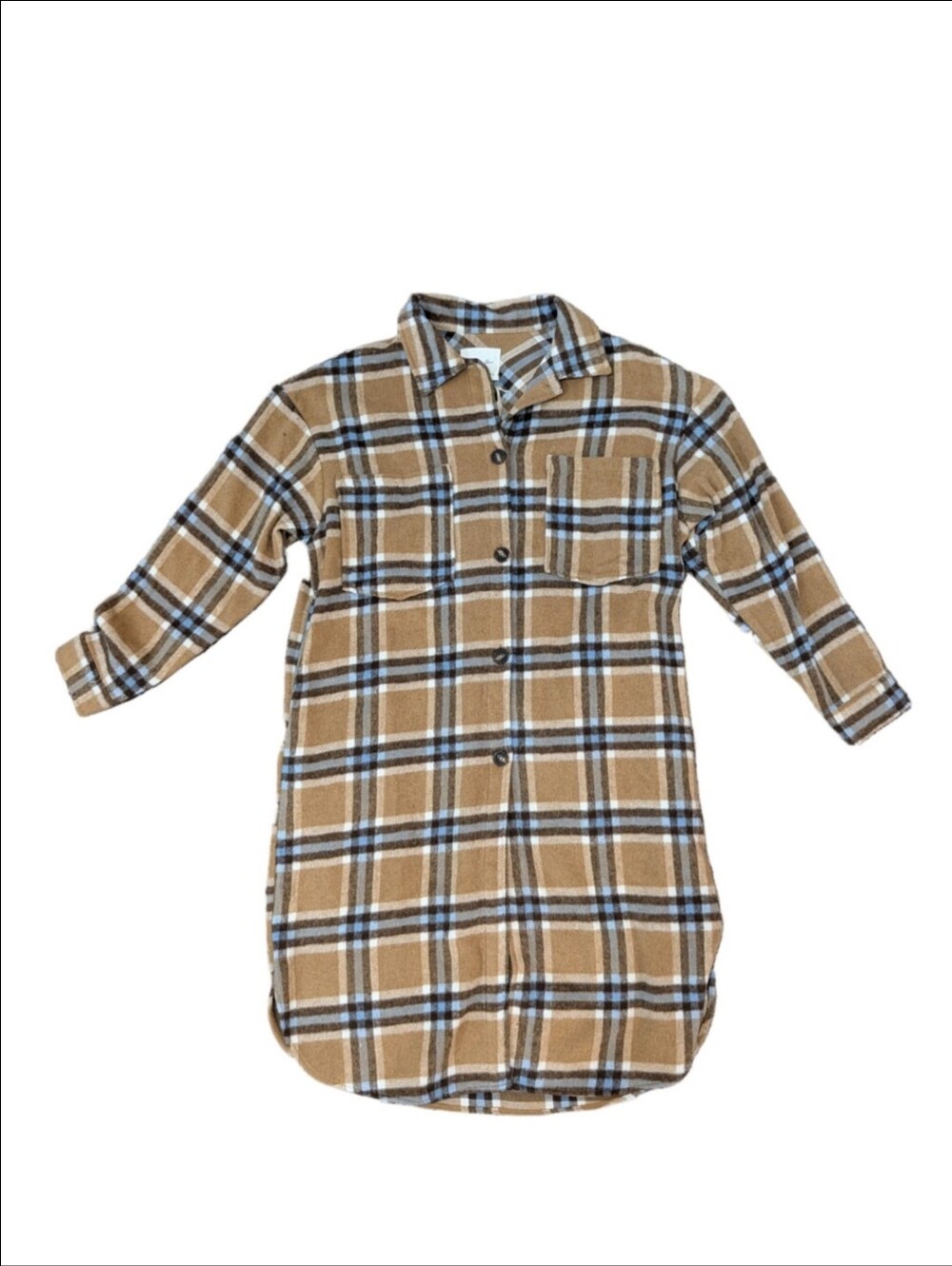NWT Active USA Long Flannel Wool-Blend Jacket